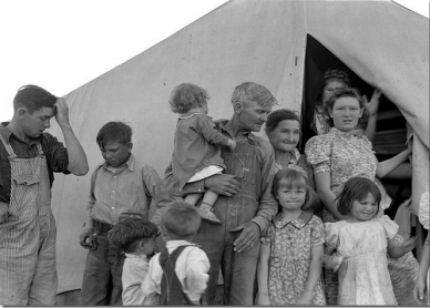 large family southern states America dust bowl